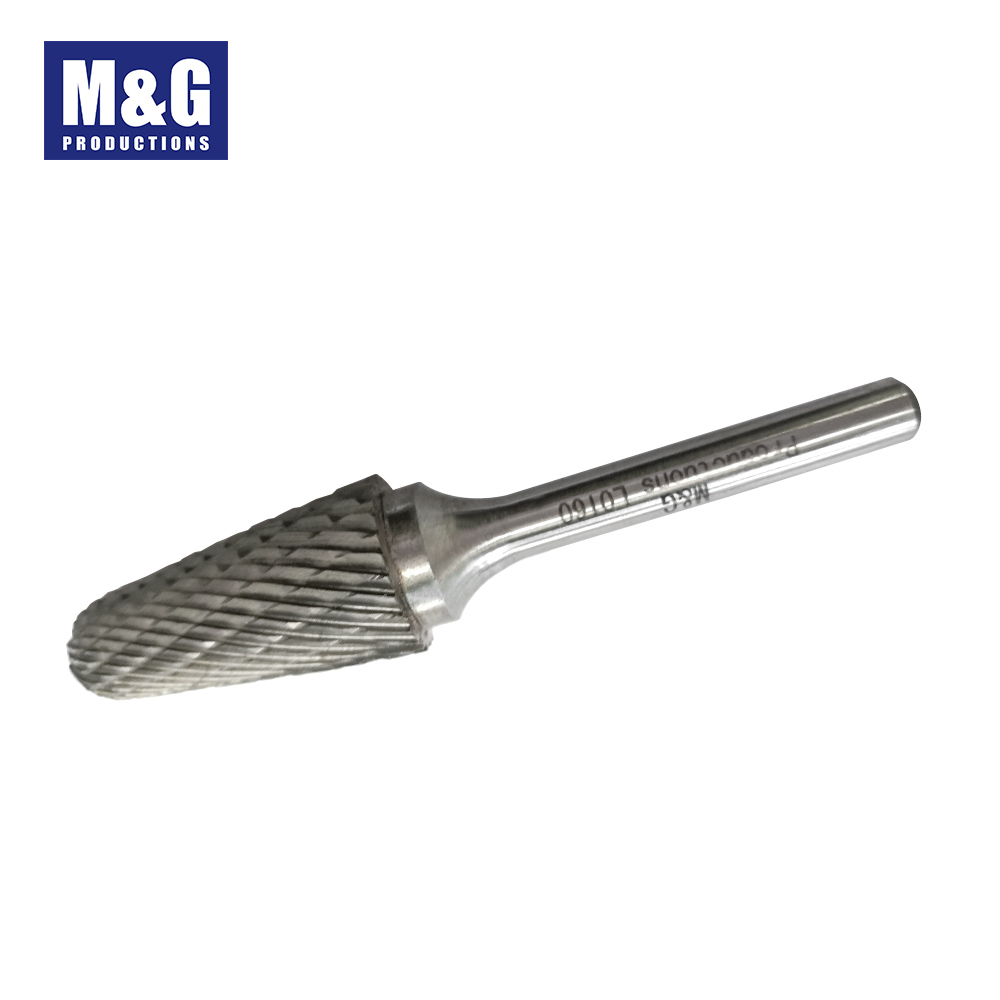 Carbide Burrs Arc Cylider with ball nose ,6mm shank