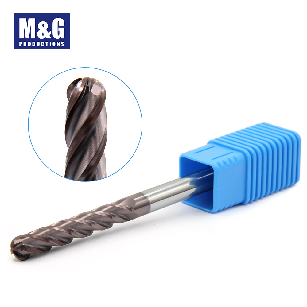 Solid Carbide 4 Flute Ball End Mills 