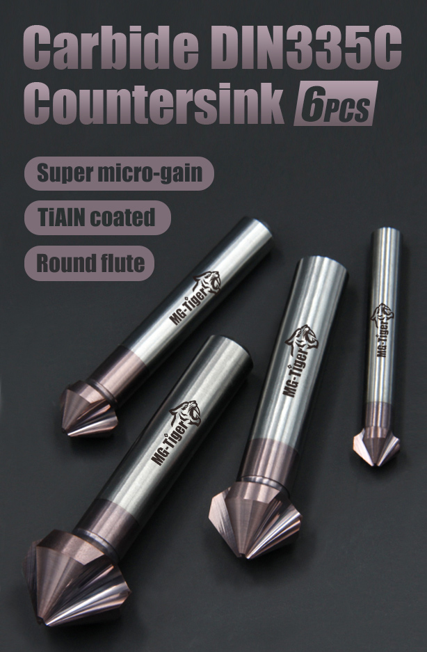 Solid Carbide DIN335C Countersink 6PCS