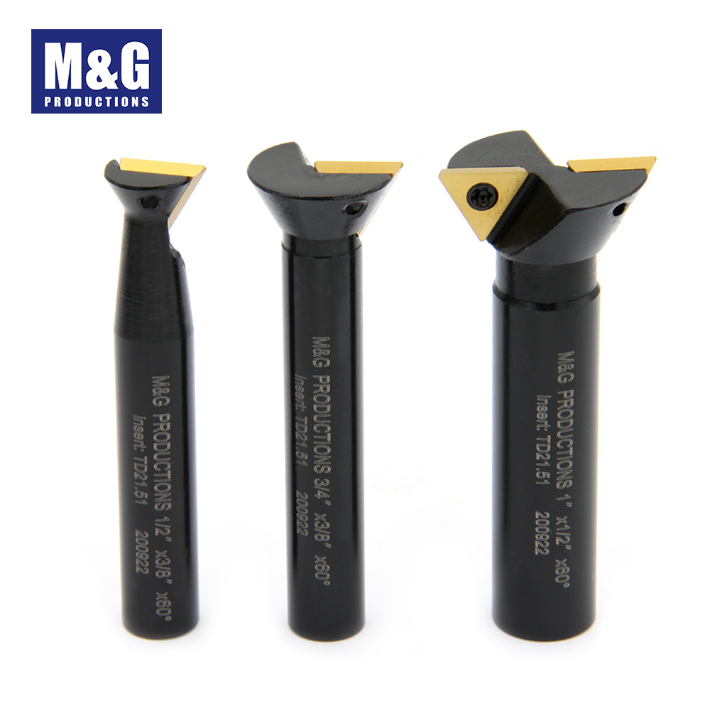 3Pcs Set 60° Indexable Dovetail End Mills,1/2