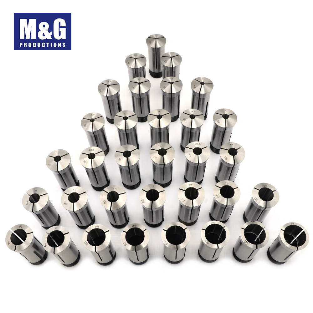 33 pcs/set Metric 5C Collets 3-28MM by 1mm and 3.5/4.5/5.5/6.5/8.5/10.5/12.5MM