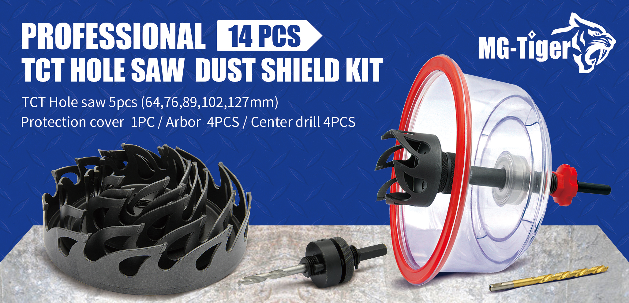 PROFESSIONAL HOLE SAW DUST SHLED KIT