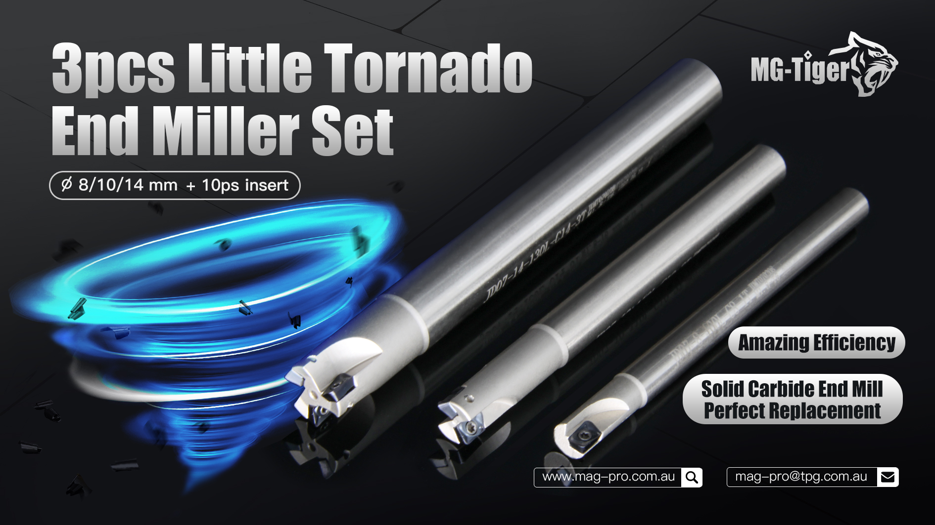 3PCS Little Tornado End Miller Set